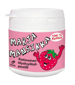 Täysksylitolipastillit Marja Mansikka 150tab