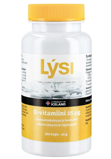 Lysi D3-Vitamiini 25mcg 180kaps