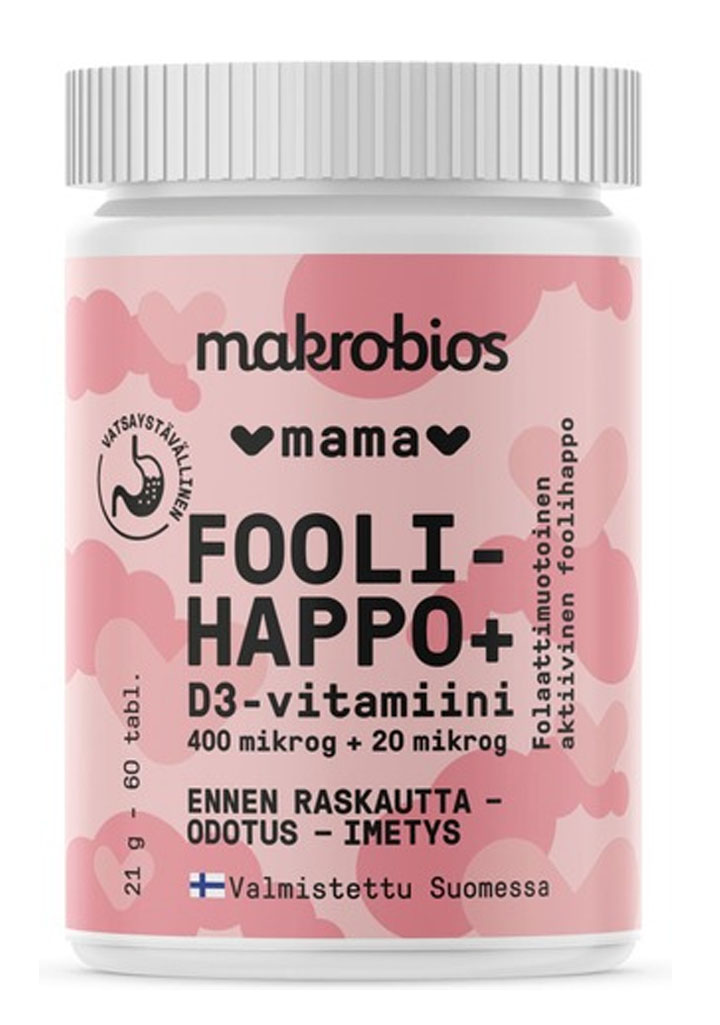 Makrobios Mama foolihappo+D3 60tab 21g
