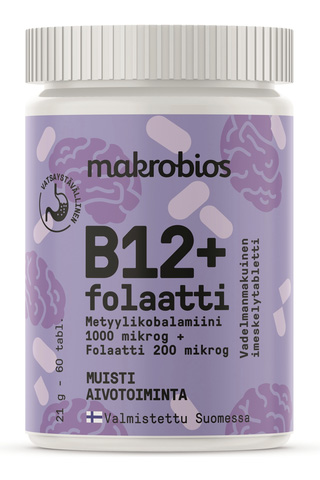 Macrobios B12vit+folaatti 60kpl imeskelytbl
