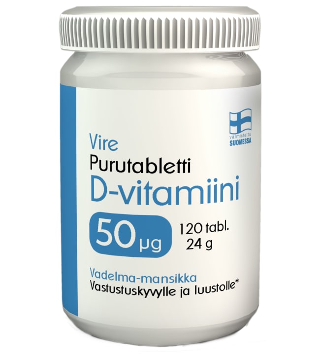 Vire D3 purutabletti mansikka-vadelma50m
