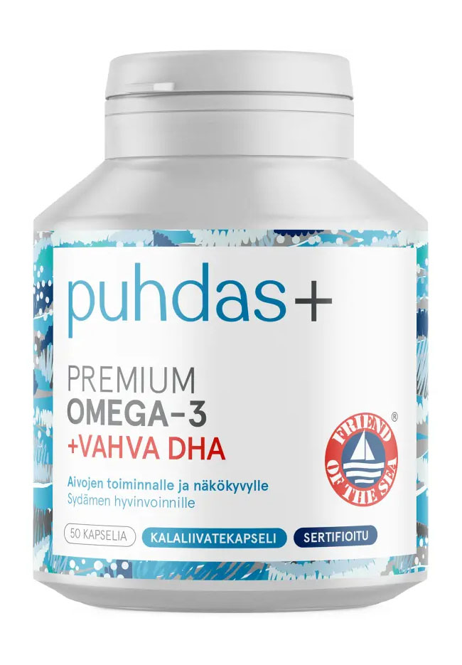 Puhdas+ Premium Omega-3 Puhdas+ 50 kaps Vahva DHA