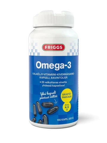 Friggs Omega-3 kalaöljy-vitamiini-kivennäisaine 135kaps