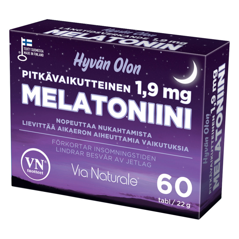 VN Hyvän Olon Pitkävaikutteinen Melatoniini 1,9 mg 60 tabl